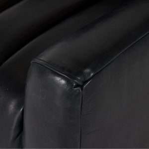 Ellorie 33" Top Grain Leather Occasional Chair - Black