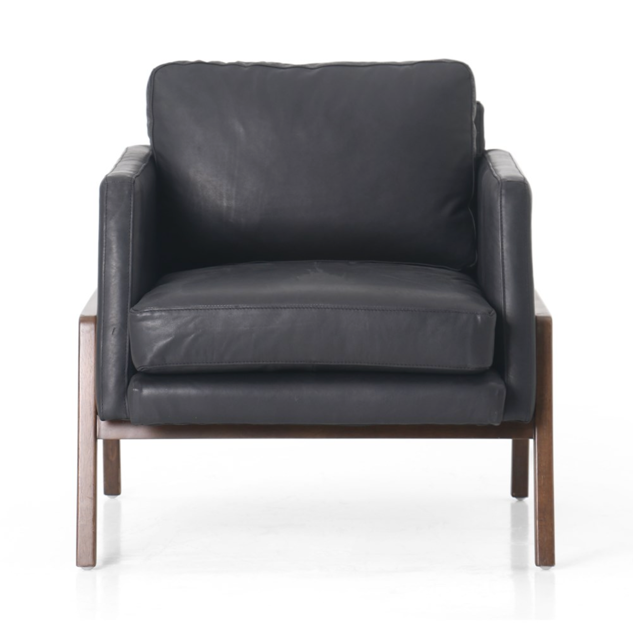 Achilles 30" Top Grain Leather Occasional Chair -  Naples Black
