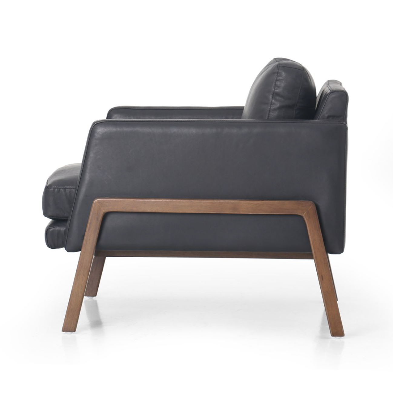 Achilles 30" Top Grain Leather Occasional Chair -  Naples Black