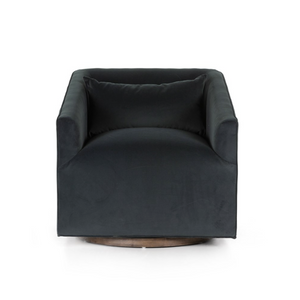 Yianni 31" Swivel Chair - Velvet Smoke