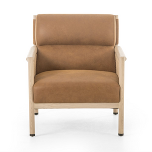 Kimberlie 29" Top Grain Leather Occasional Chair - Cognac