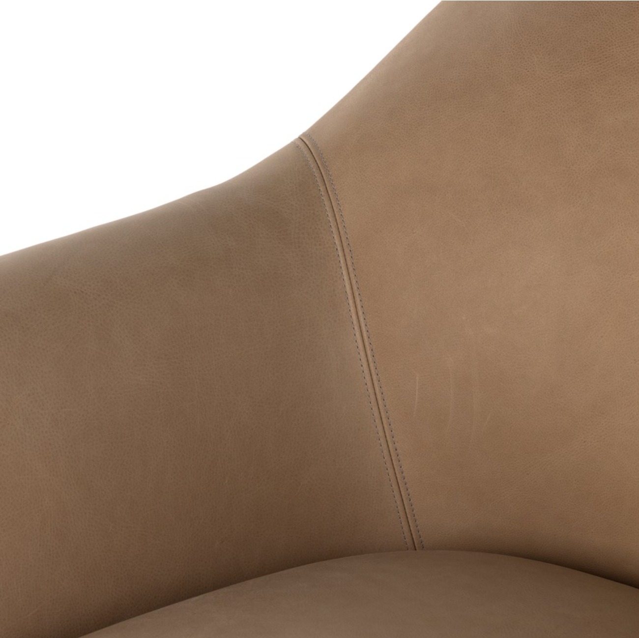 Sawyer 35" Top Grain Leather Accent Chair - Iron + Nude