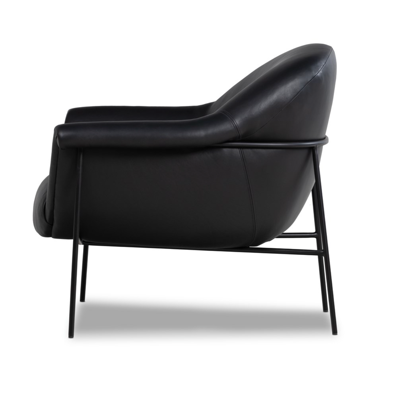 Sawyer 35" Top Grain Leather Accent Chair - Iron + Black