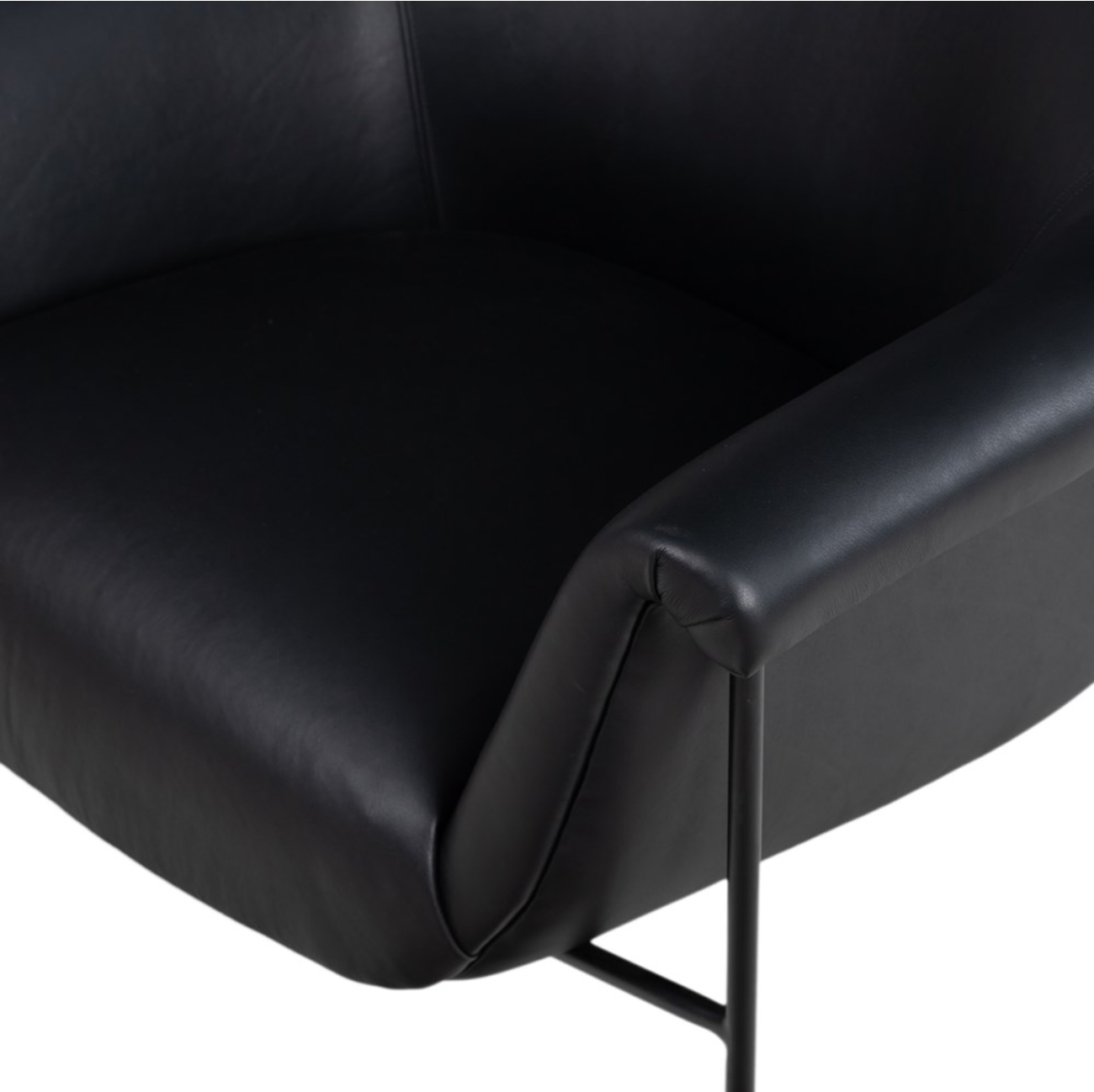 Sawyer 35" Top Grain Leather Accent Chair - Iron + Black