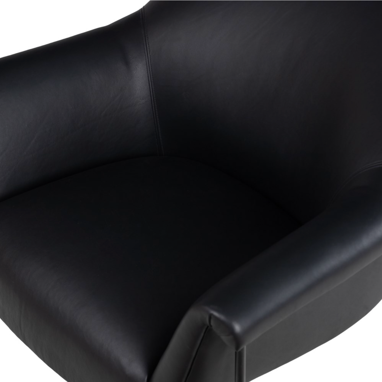 Sawyer 35" Top Grain Leather Accent Chair - Iron + Black