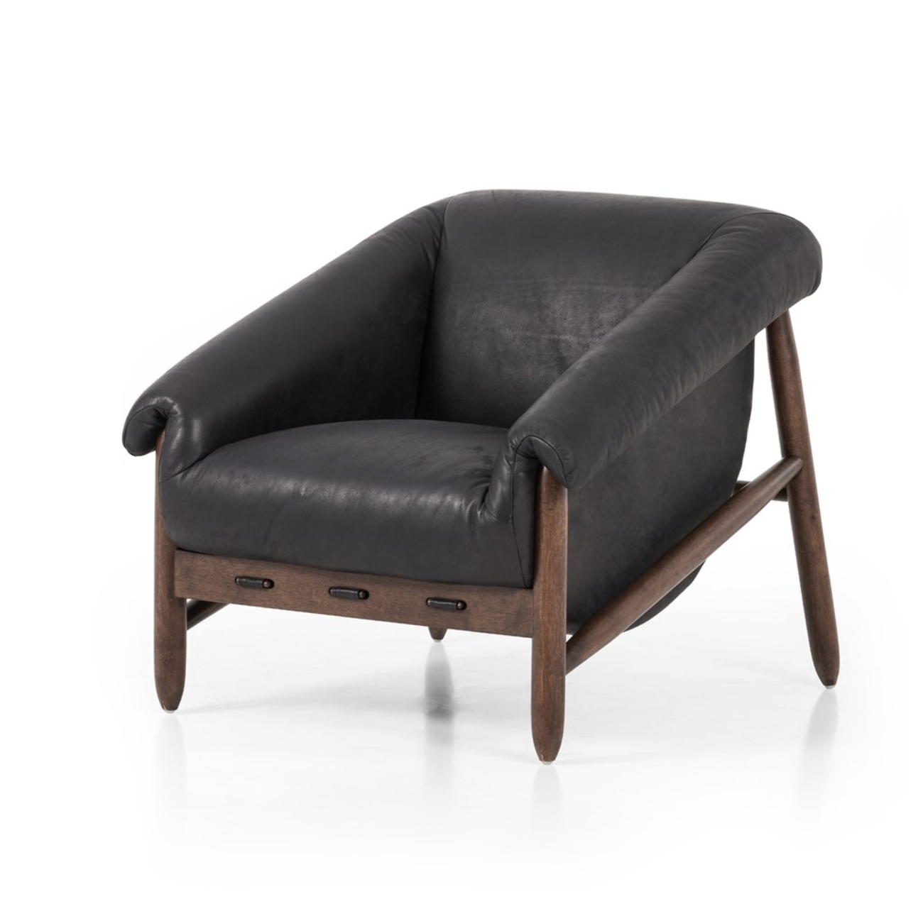 Remy 32" Top Grain Leather Occasional Chair - Heirloom Black