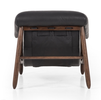 Remy 32" Top Grain Leather Occasional Chair - Heirloom Black