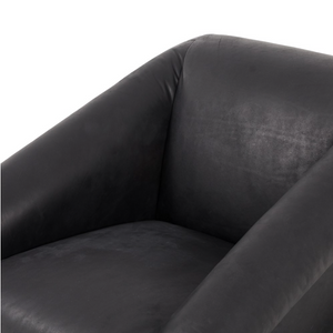 Remy 32" Top Grain Leather Occasional Chair - Heirloom Black