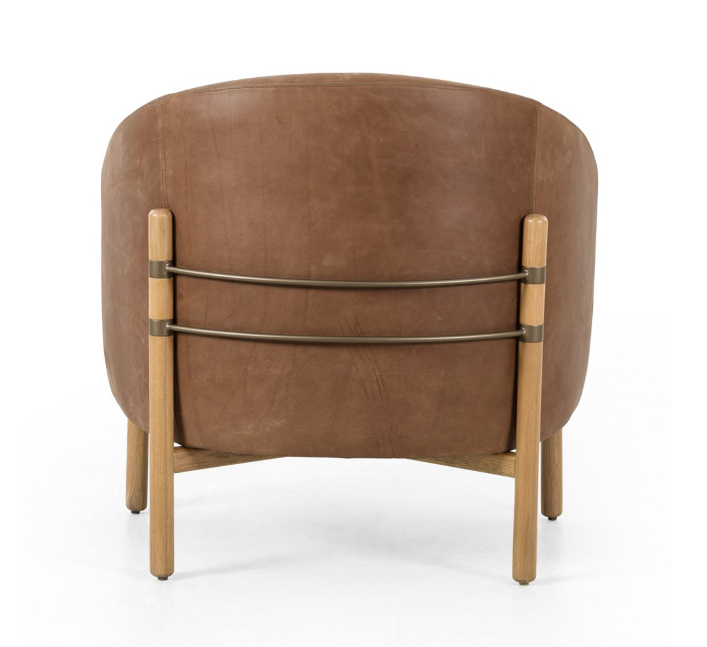 Eleyana 33" Top Grain Leather Occasional Chair - Cognac