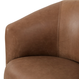 Eleyana 33" Top Grain Leather Occasional Chair - Cognac