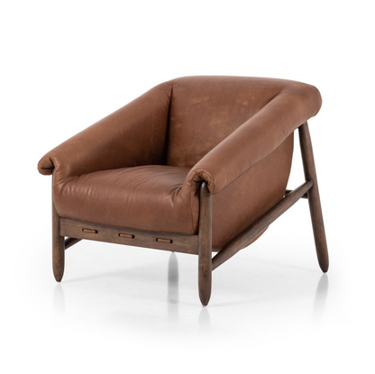 Remy 32" Top Grain Leather Occasional Chair - Heirloom Sienna