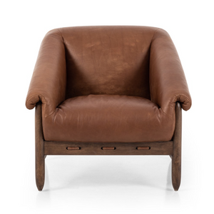 Remy 32" Top Grain Leather Occasional Chair - Heirloom Sienna