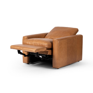 Sammie 34" Top Grain Leather Power Recliner - Butterscotch