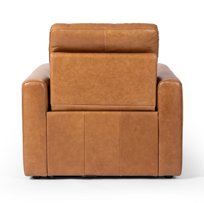 Sammie 34" Top Grain Leather Power Recliner - Butterscotch
