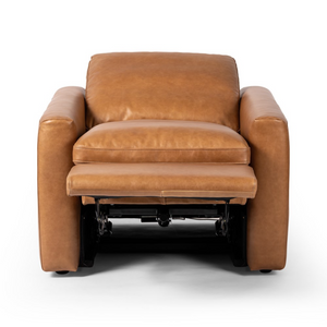 Sammie 34" Top Grain Leather Power Recliner - Butterscotch