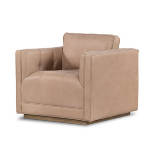 Regina 32" Top Grain Leather Swivel Chair - Palermo Nude