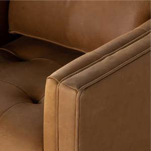 Regina 32" Top Grain Leather Swivel Chair - Cognac