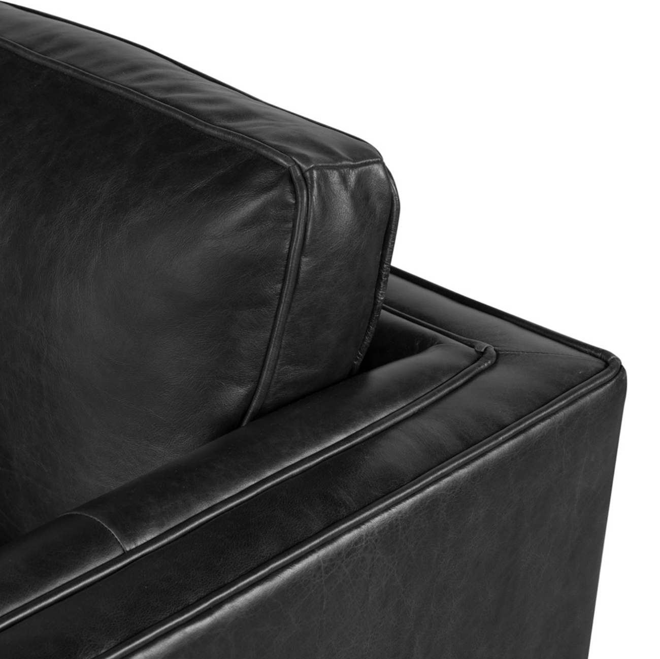 Regina 32" Top Grain Leather Swivel Chair - Black