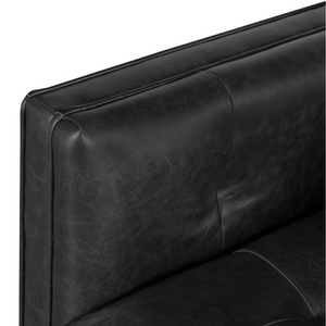 Regina 32" Top Grain Leather Swivel Chair - Black