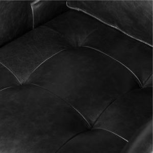 Regina 32" Top Grain Leather Swivel Chair - Black