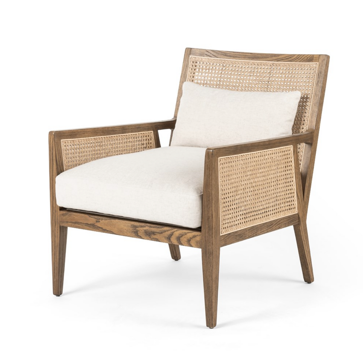 Anthony 27" Cane Back Occasional Chair - Performance Linen + Parawood