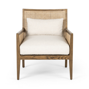 Anthony 27" Cane Back Occasional Chair - Performance Linen + Parawood