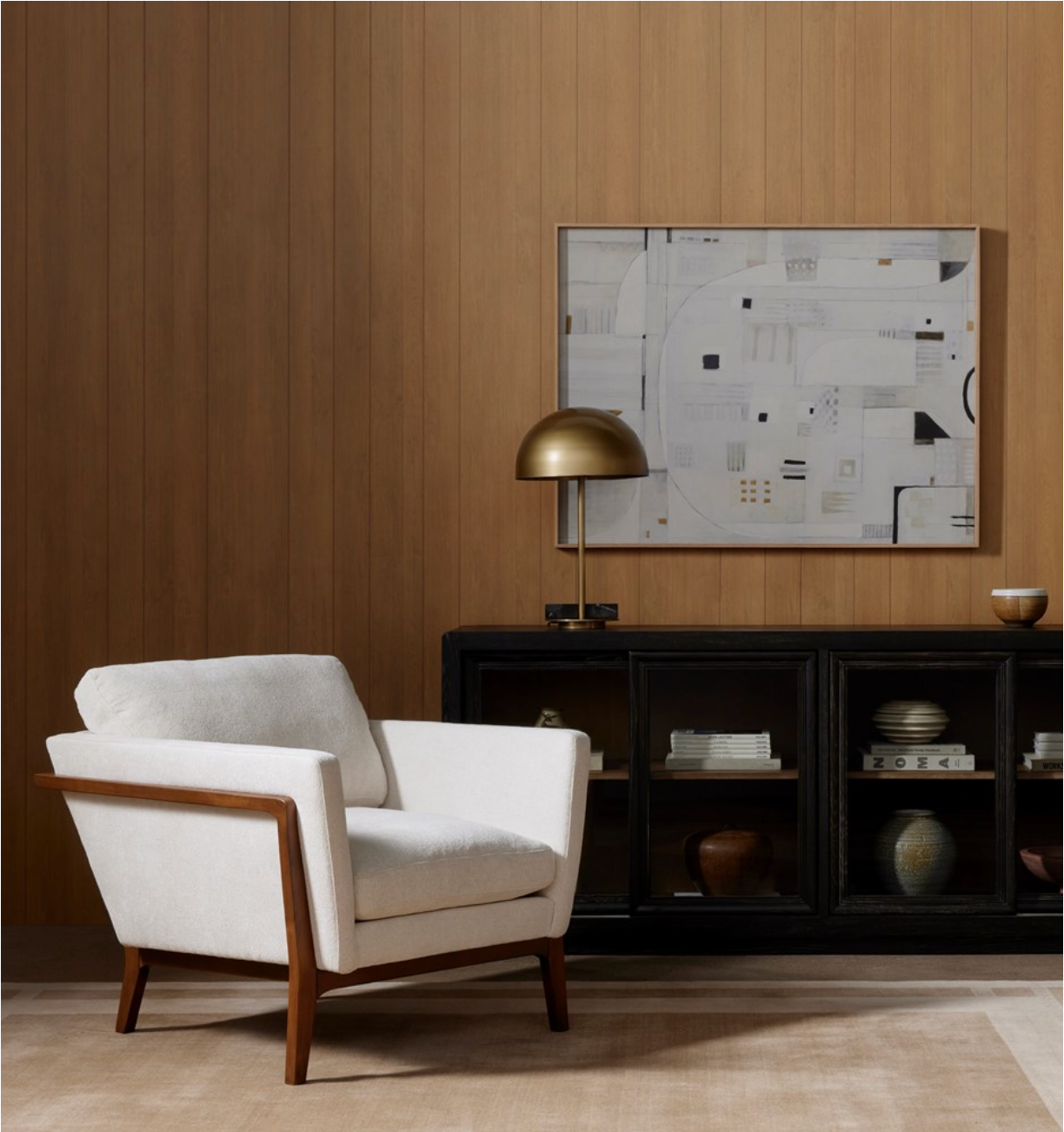 Daniel 32" Occasional Chair - Birch + Cream