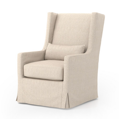 Corinne 28" Wingback Swivel Chair - Light Linen
