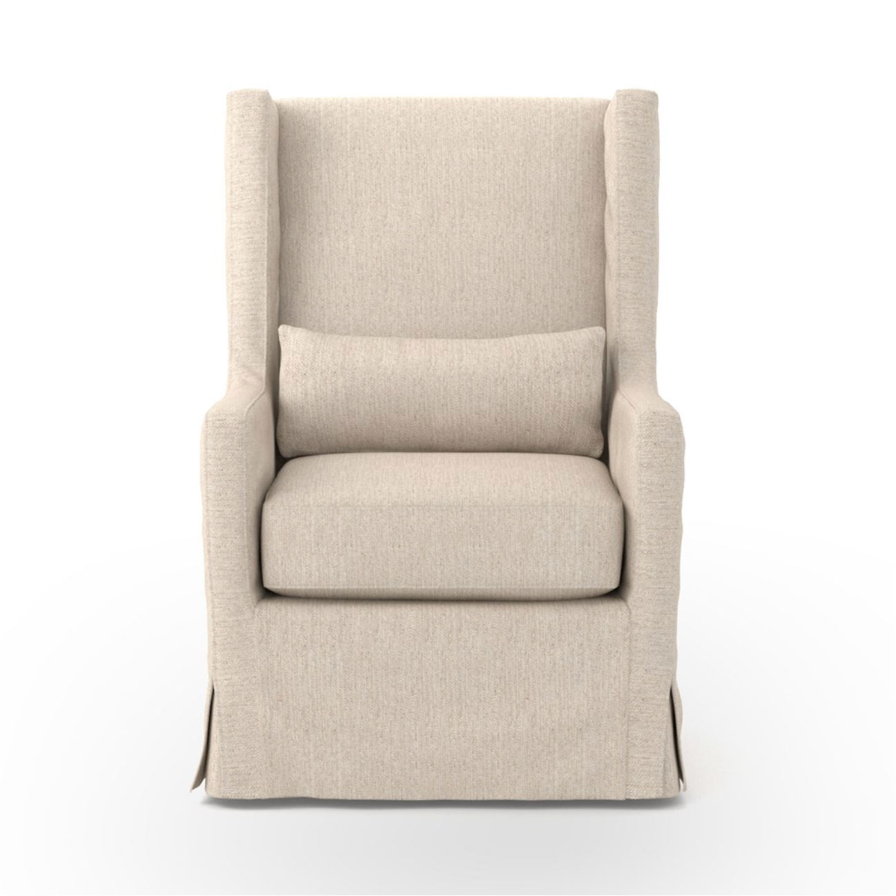 Corinne 28" Wingback Swivel Chair - Light Linen