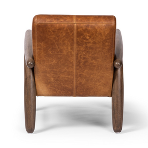 Oakland 28" Top Grain Leather Accent Chair - Chestnut