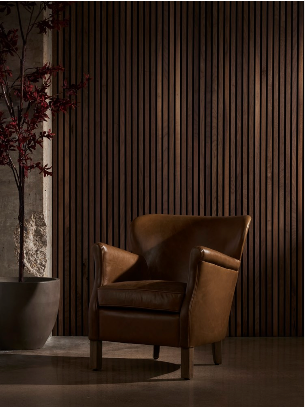 Raddix 27" Top Grain Leather Occasional Chair - Vintage Soft Camel