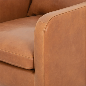 Kayte 28" Top Grain Leather Swivel Chair - Tobacco