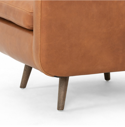 Kayte 28" Top Grain Leather Swivel Chair - Tobacco