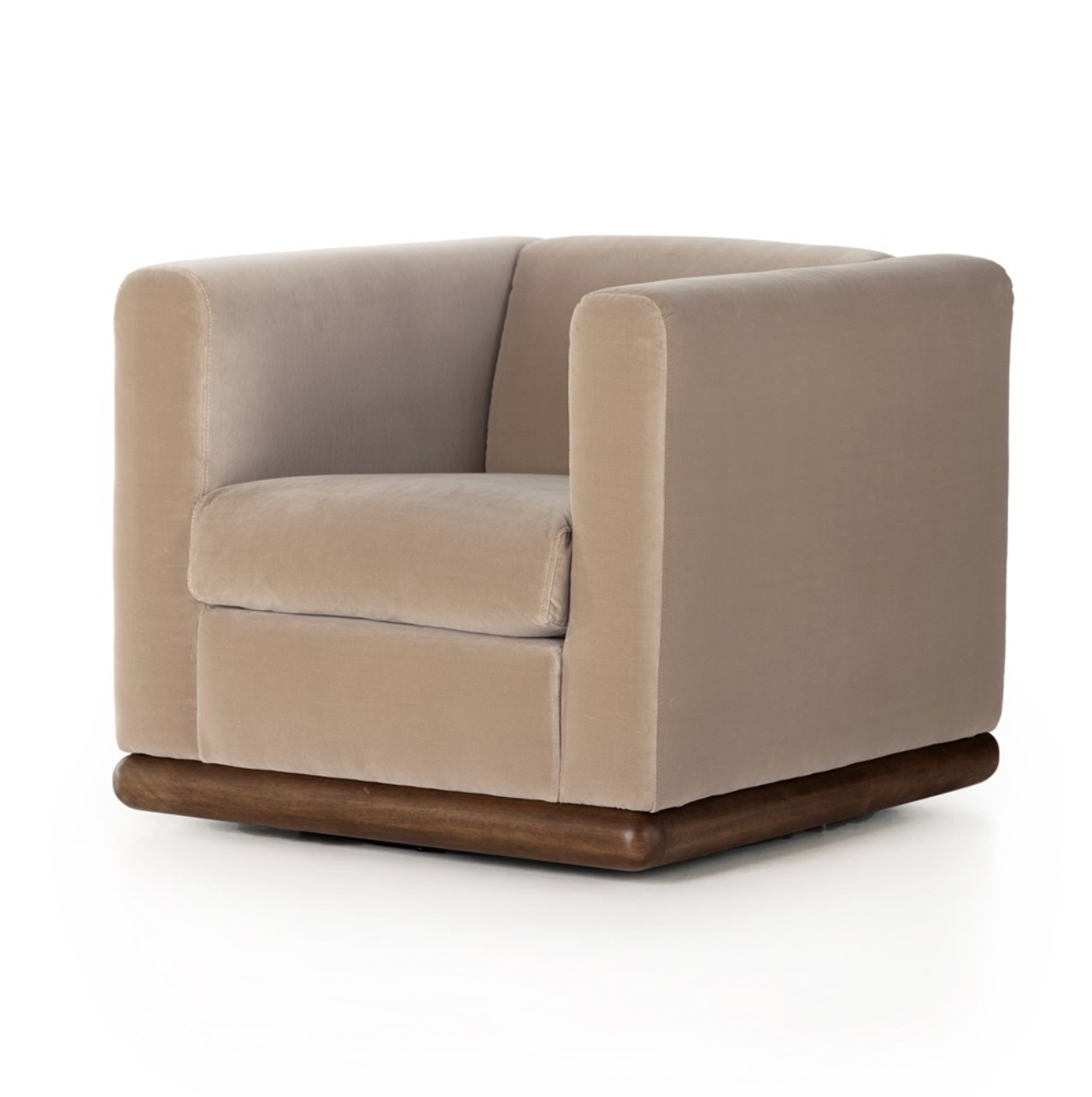 Eliza 35" Swivel Chair - Surrey Taupe Velvet