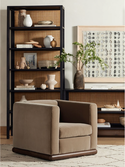 Eliza 35" Swivel Chair - Surrey Taupe Velvet