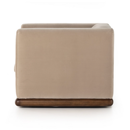 Eliza 35" Swivel Chair - Surrey Taupe Velvet