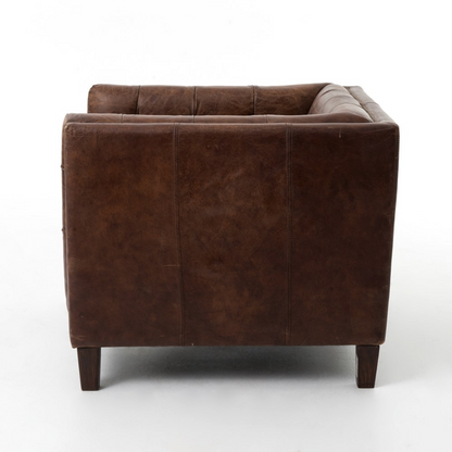 Quincy 37" Top Grain Leather Occasional Chair - Cigar