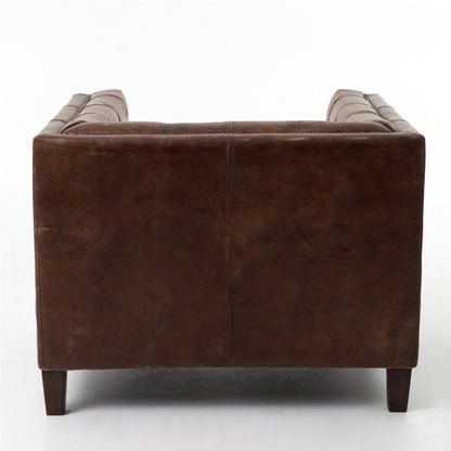 Quincy 37" Top Grain Leather Occasional Chair - Cigar