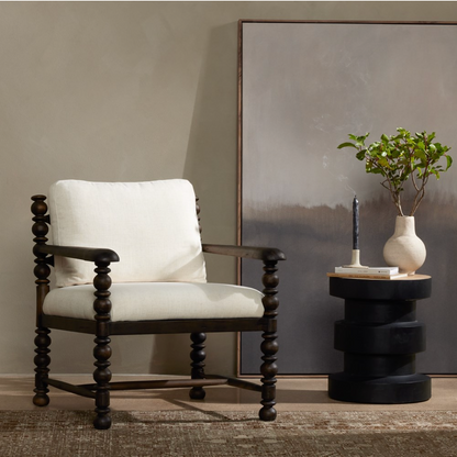 Dorothea 29" Accent Chair - Performance Ivory