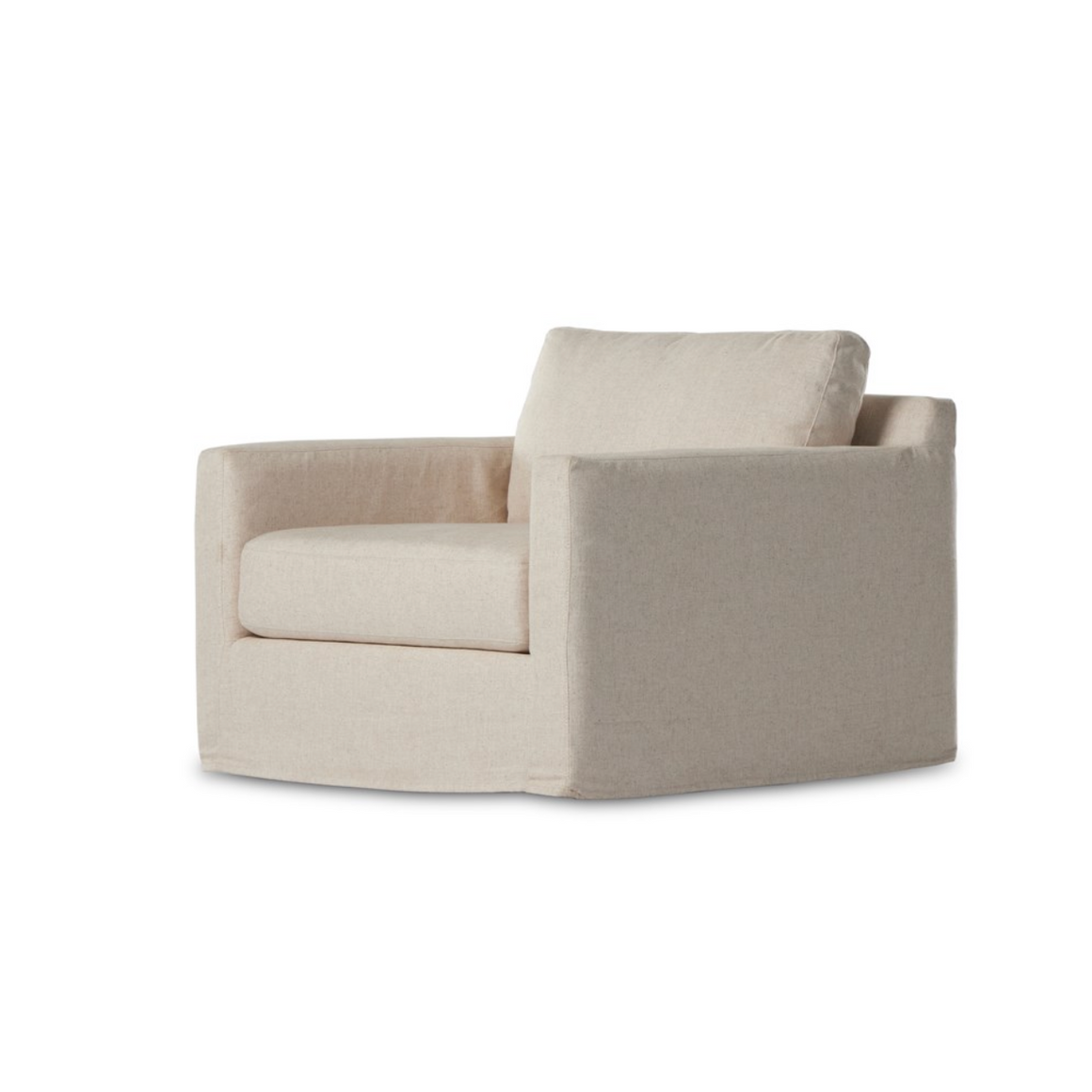 Fabian 39" Slipcover Swivel Chair - Performance Cream