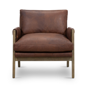 Fairbanks 30" Top Grain Leather Occasional Chair - Heirloom Sienna