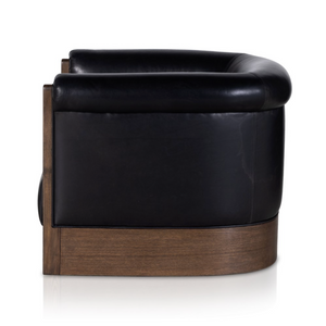 Cassius 38" Top Grain Leather Swivel Chair - Heirloom Black