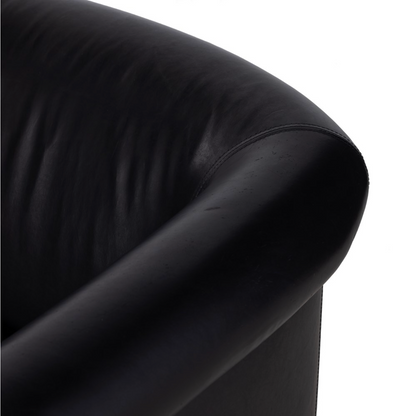 Cassius 38" Top Grain Leather Swivel Chair - Heirloom Black