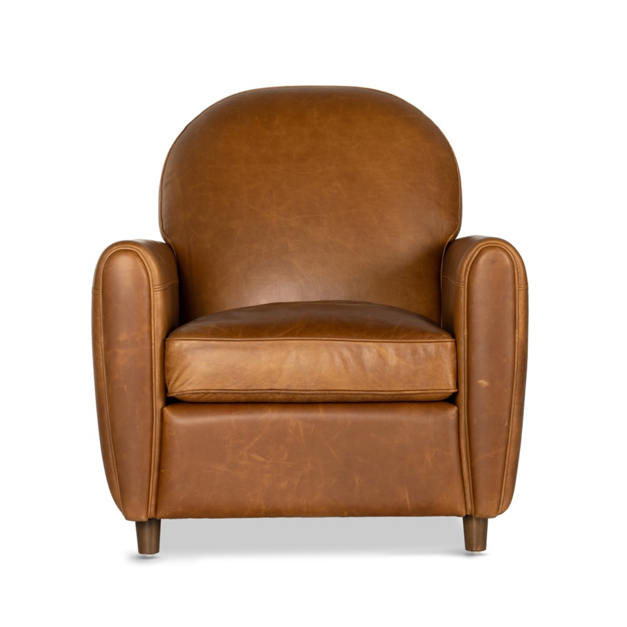 Tobias 32" Top Grain Leather Occasional Chair - Chestnut