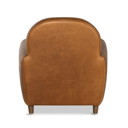 Tobias 32" Top Grain Leather Occasional Chair - Chestnut
