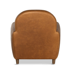 Tobias 32" Top Grain Leather Occasional Chair - Chestnut