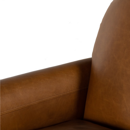 Tobias 32" Top Grain Leather Occasional Chair - Chestnut
