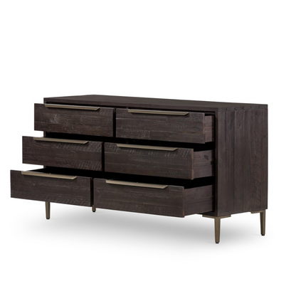 Willow 58" 6 Drawer Dresser - Dark Carbon