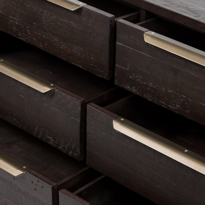 Willow 58" 6 Drawer Dresser - Dark Carbon