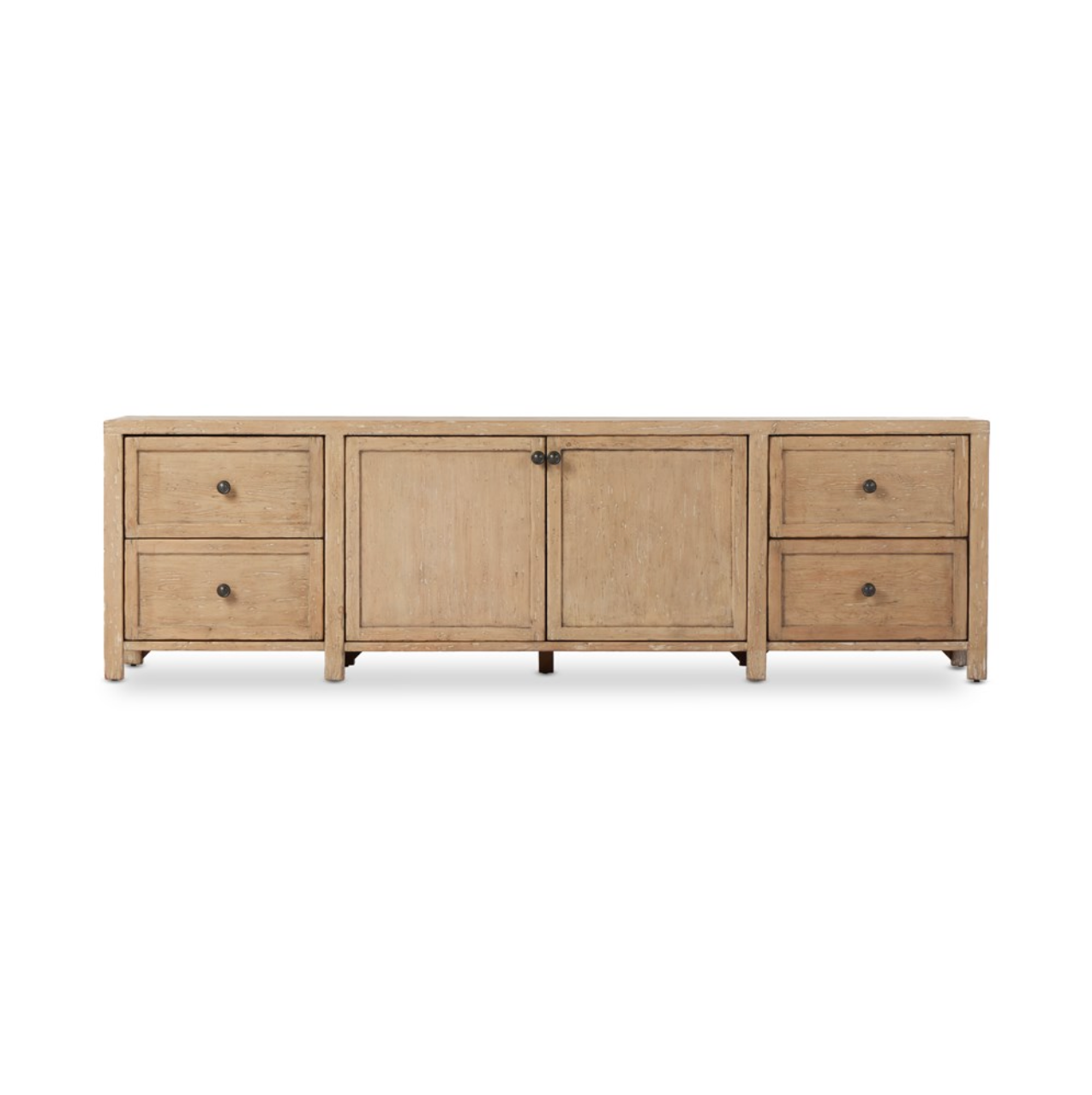 Vesper 92" Media Console Table - Aged Light Pine